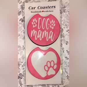 Sublimated neoprene Dog Mama car coasters 🐾